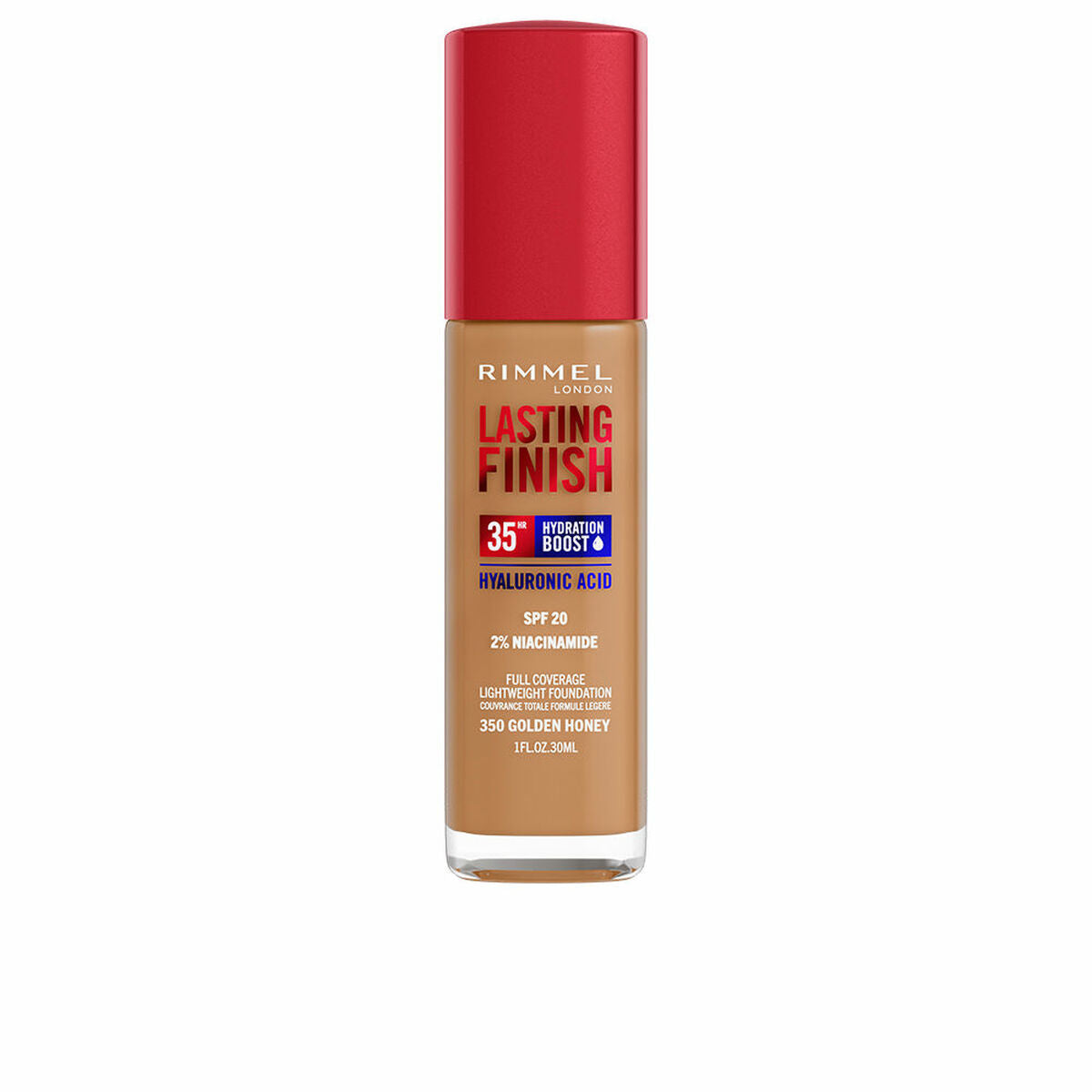 Creme Make-up Base Rimmel London Lasting Finish Nº 350 Golden Honey Nº 350-Golden Honey Spf 20 30 ml produktemballage