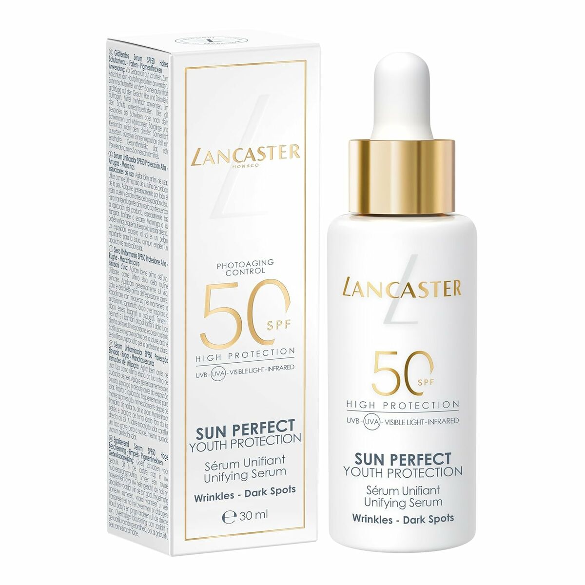Sun Block Lancaster SUN PERFECT Spf 50 30 ml produktemballage