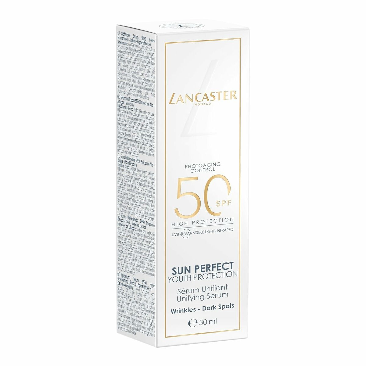 Sun Block Lancaster SUN PERFECT Spf 50 30 ml produktemballage
