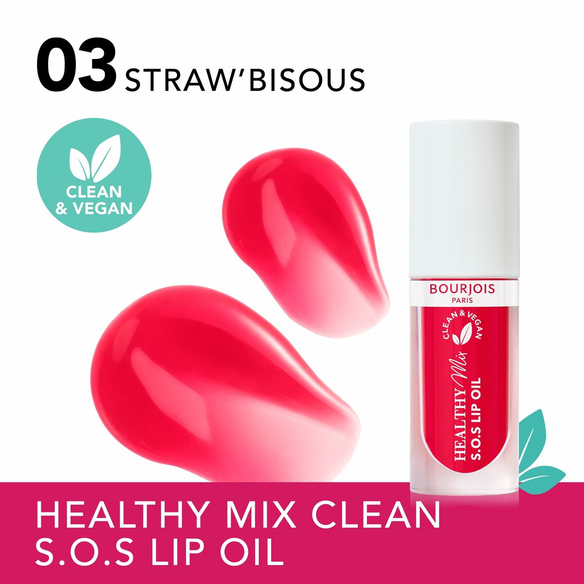 Læbestift Bourjois HEALTHY MIX S.O.S Nº 03-Straw'bisous 4,5 ml 4,5 ml makeup-emballage