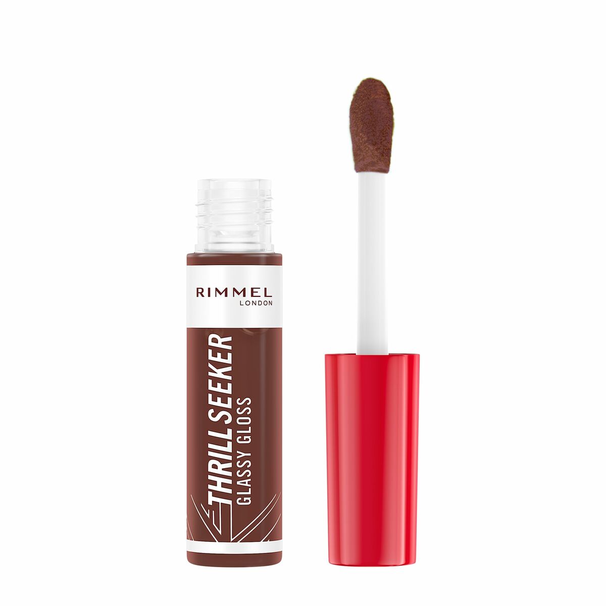 Lipgloss Rimmel London THRILL SEEKER Nº 800-Chocolate Glaze 10 ml produktemballage