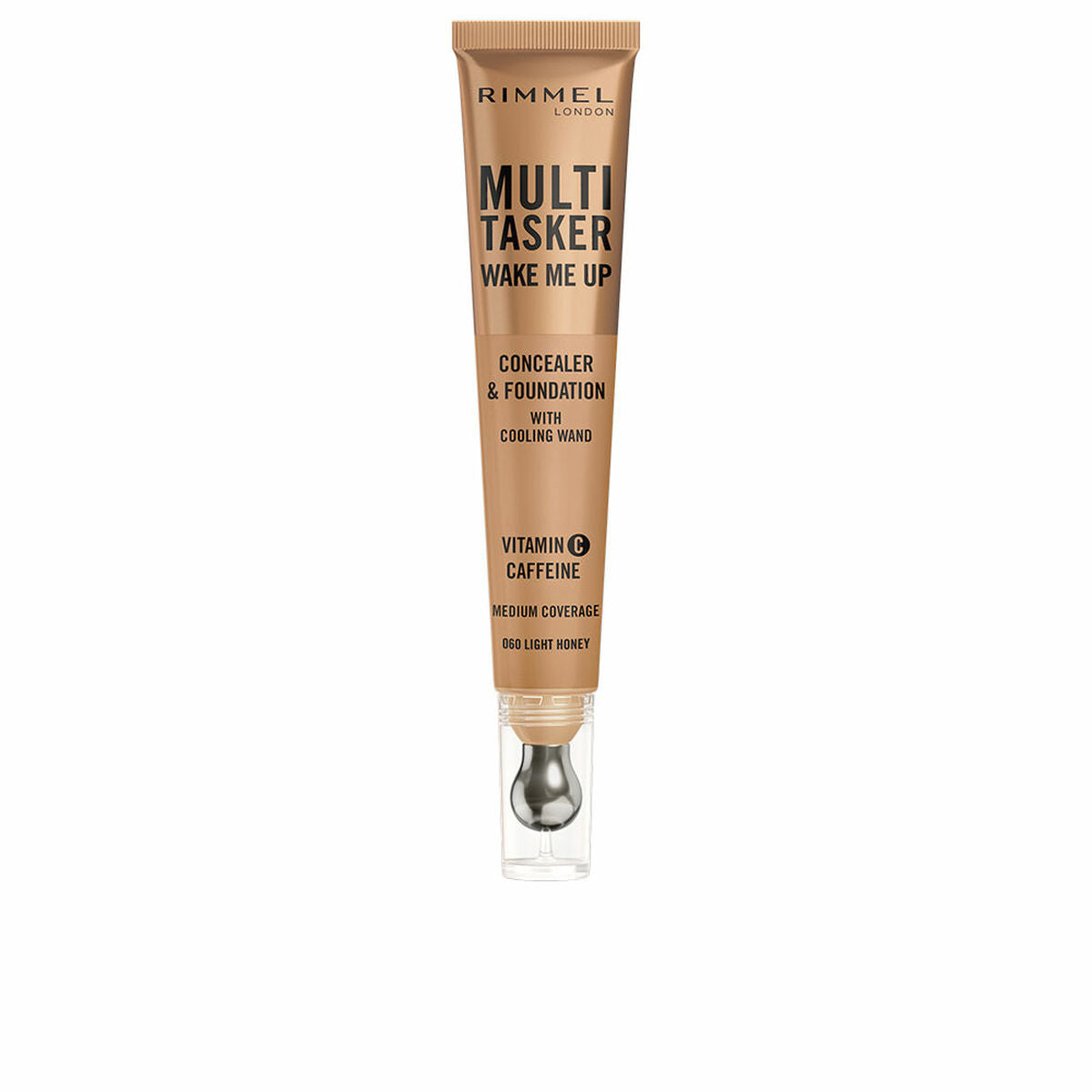 Ansigtskorrektor Rimmel London Multi-Tasker Wake Me Up Light Honey 20 ml produktemballage