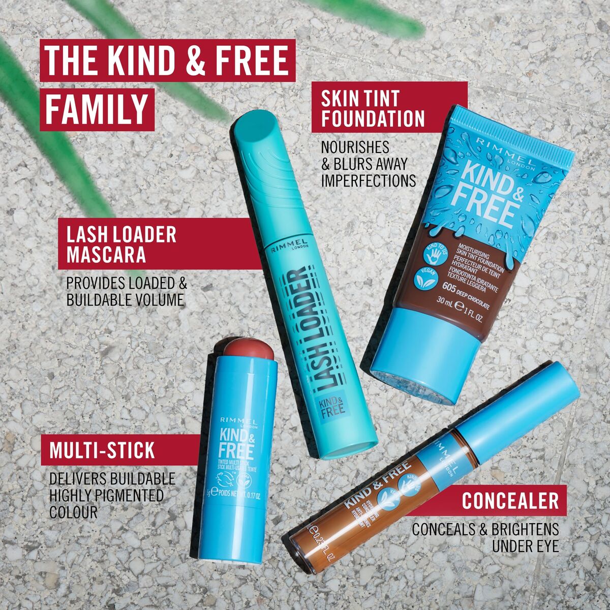 Make-up sæt Rimmel London KIND OG GRATIS til kvinder produktemballage