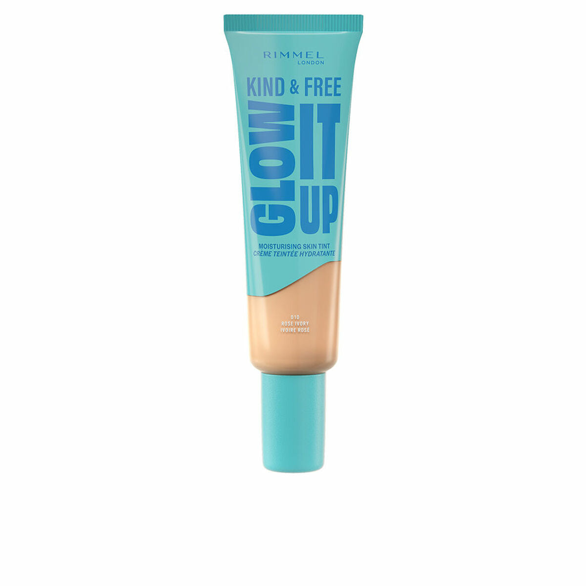 Flydende Make Up Base Rimmel London KIND OG GRATIS Nº 010-Rose Ivory 30 ml produktemballage