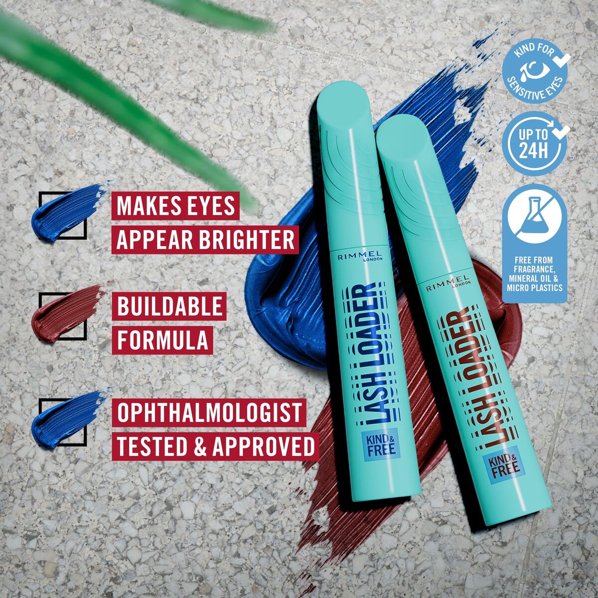 Make-up sæt Rimmel London KIND OG GRATIS til kvinder produktemballage