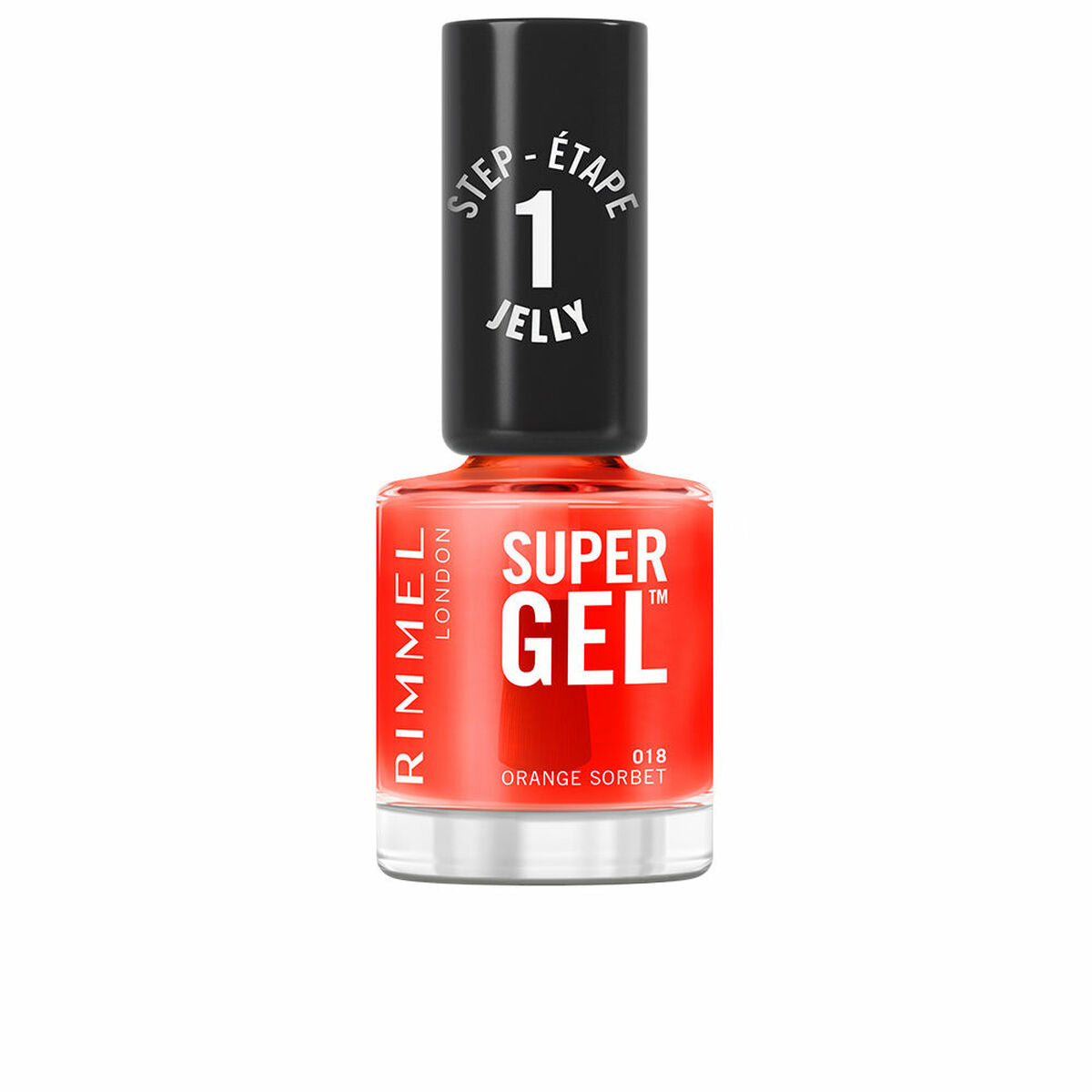 Neglelak Rimmel London RL SUPER GEL Nº 18-Orange Sorbet 12 ml hudplejeemballage