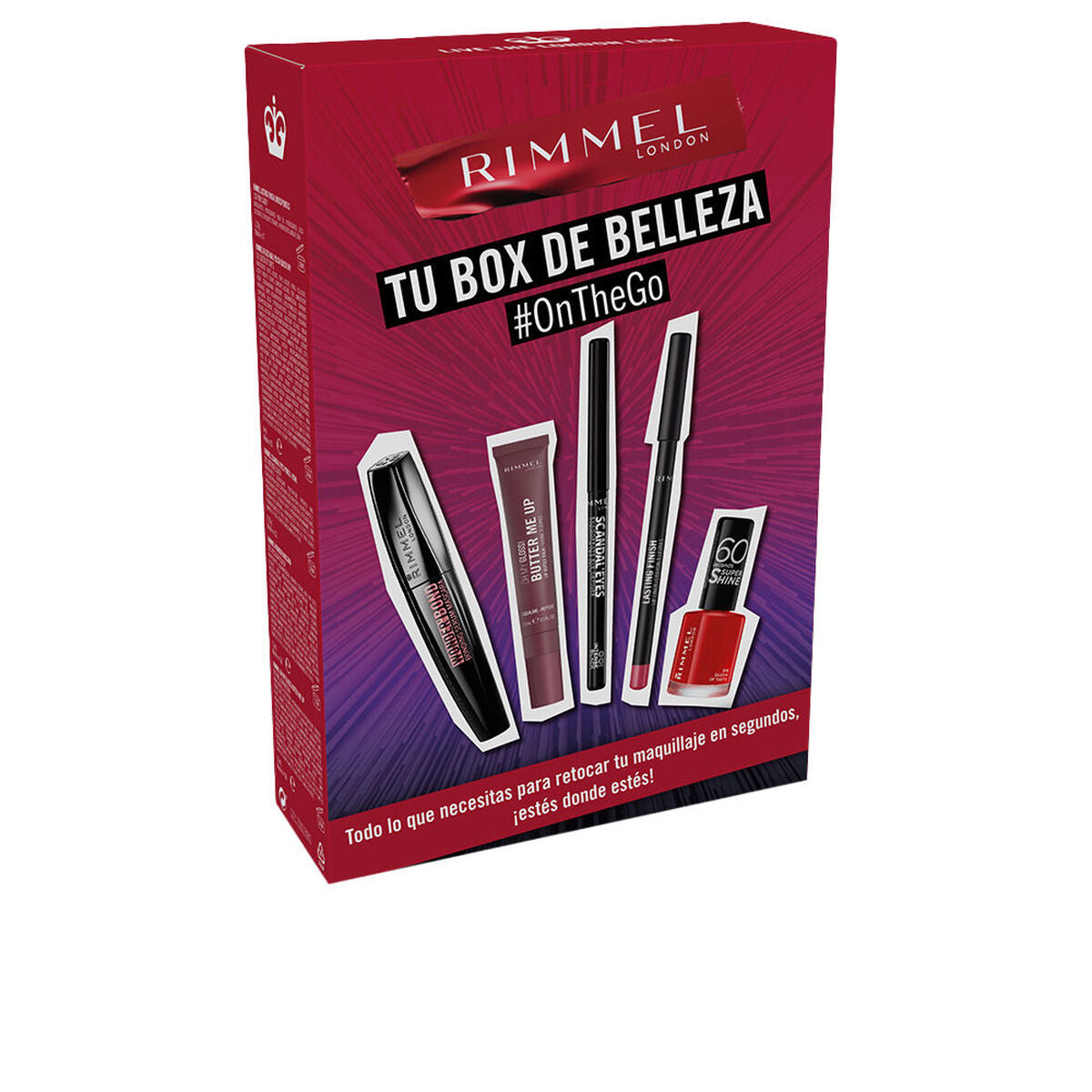 Make-up sæt Rimmel London OnTheGo 5 stykkers produktemballage