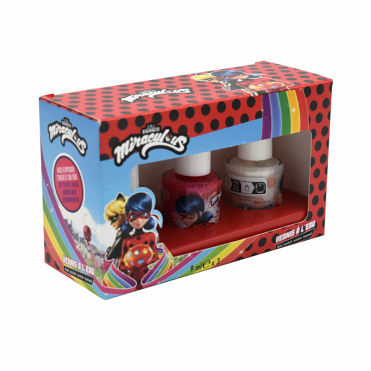 Børns make-up sæt Lady Bug Miraculous 3 stykkers produktemballage