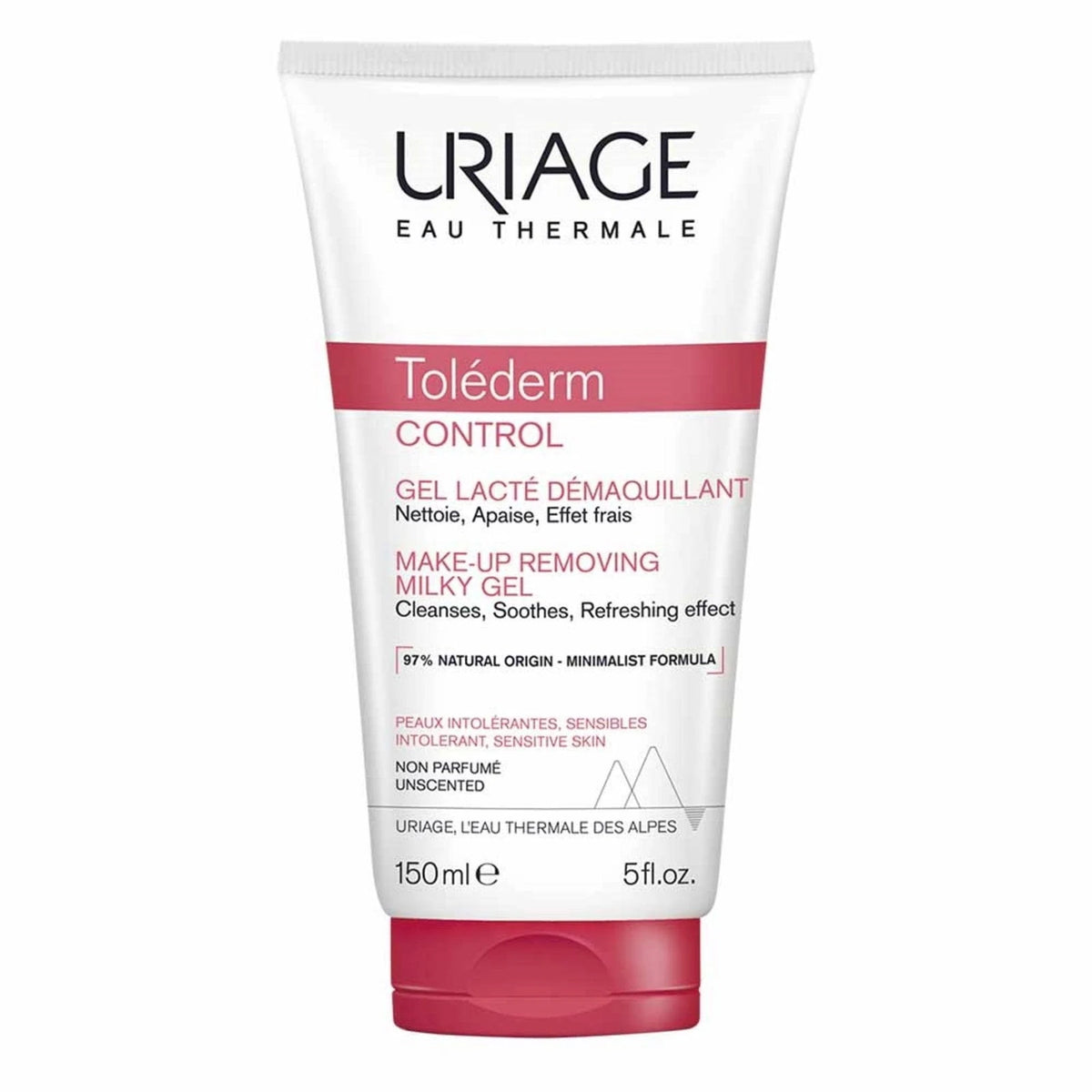 Uriage, Toléderm, Beroligende, Rense- & makeupfjerningsgel 2-i-1, 150 ml
