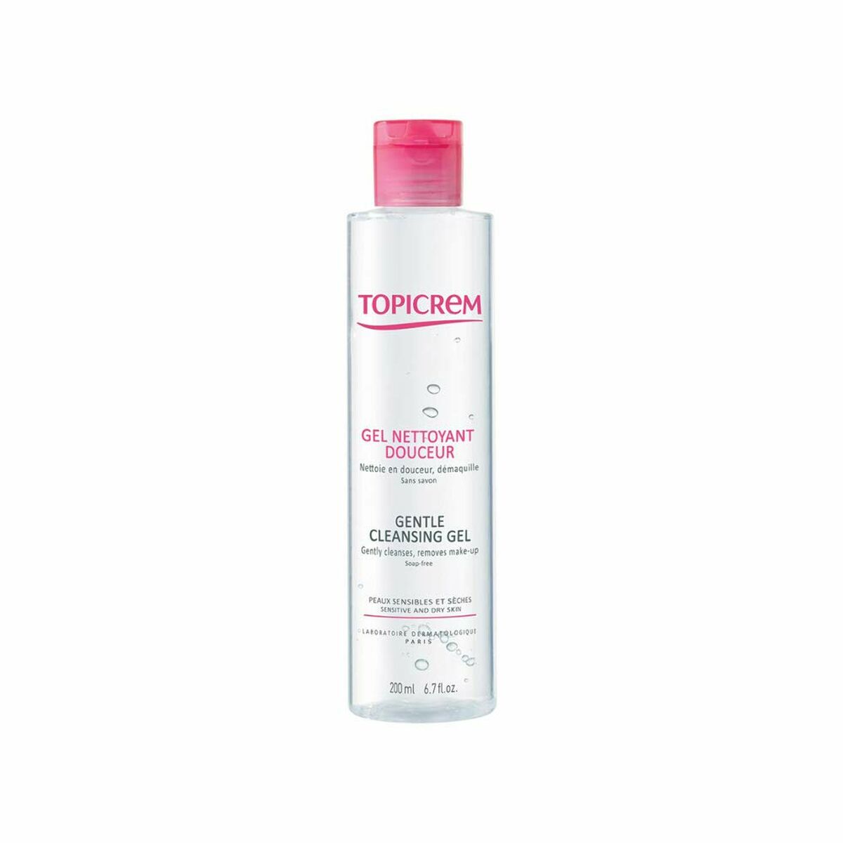 Facial Cleansing Gel Topicrem Hydra+ 200 ml hudplejeemballage