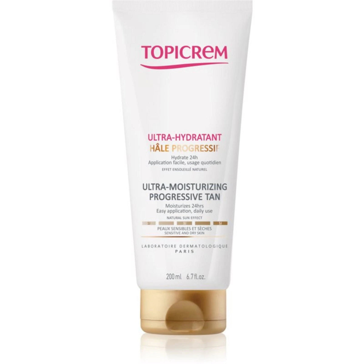 Topicrem, Ultra-Moisturising Progression Tan, Ultra-fugtgivende, Emulsion, 200 ml
