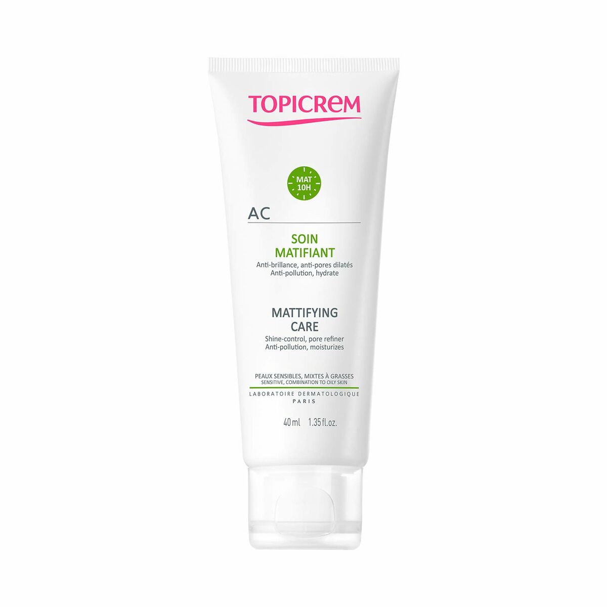 Facial Cream Topicrem Ac Gel Mattificerende finish 40 ml hudplejeemballage