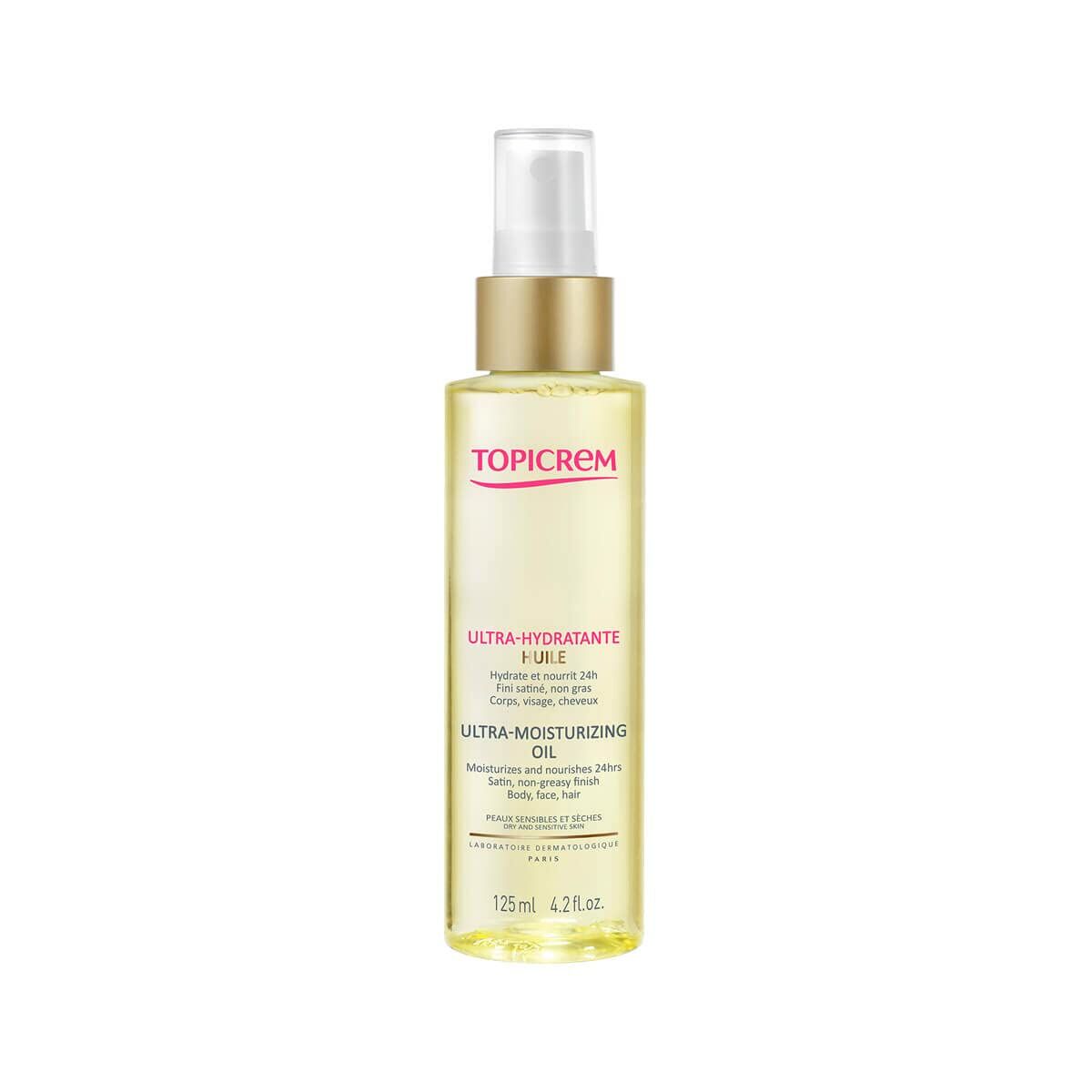 Hårolie Topicrem Uh 125 ml produktemballage