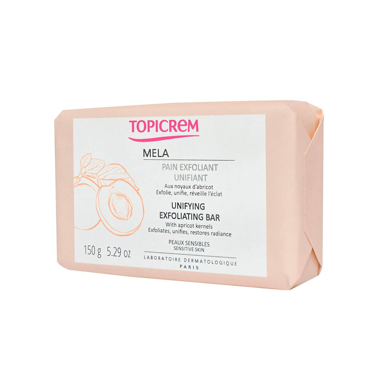 Body Exfoliator Topicrem Mela 150 g Tablet produkt emballage