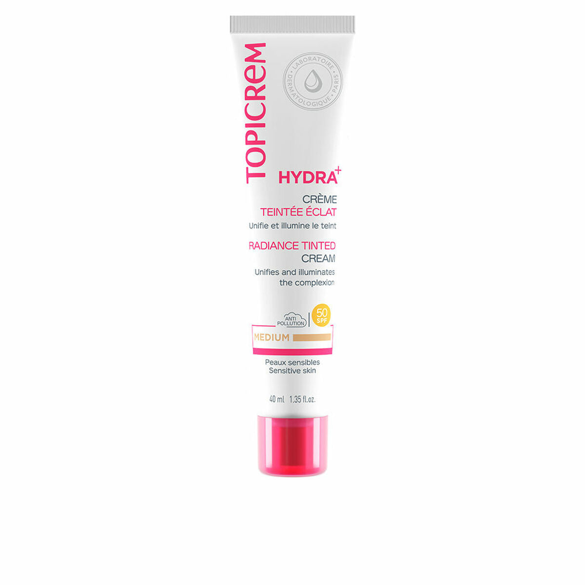 Highlighting Cream Topicrem Hydra+ Medium Spf 50 40 ml hudplejeemballage