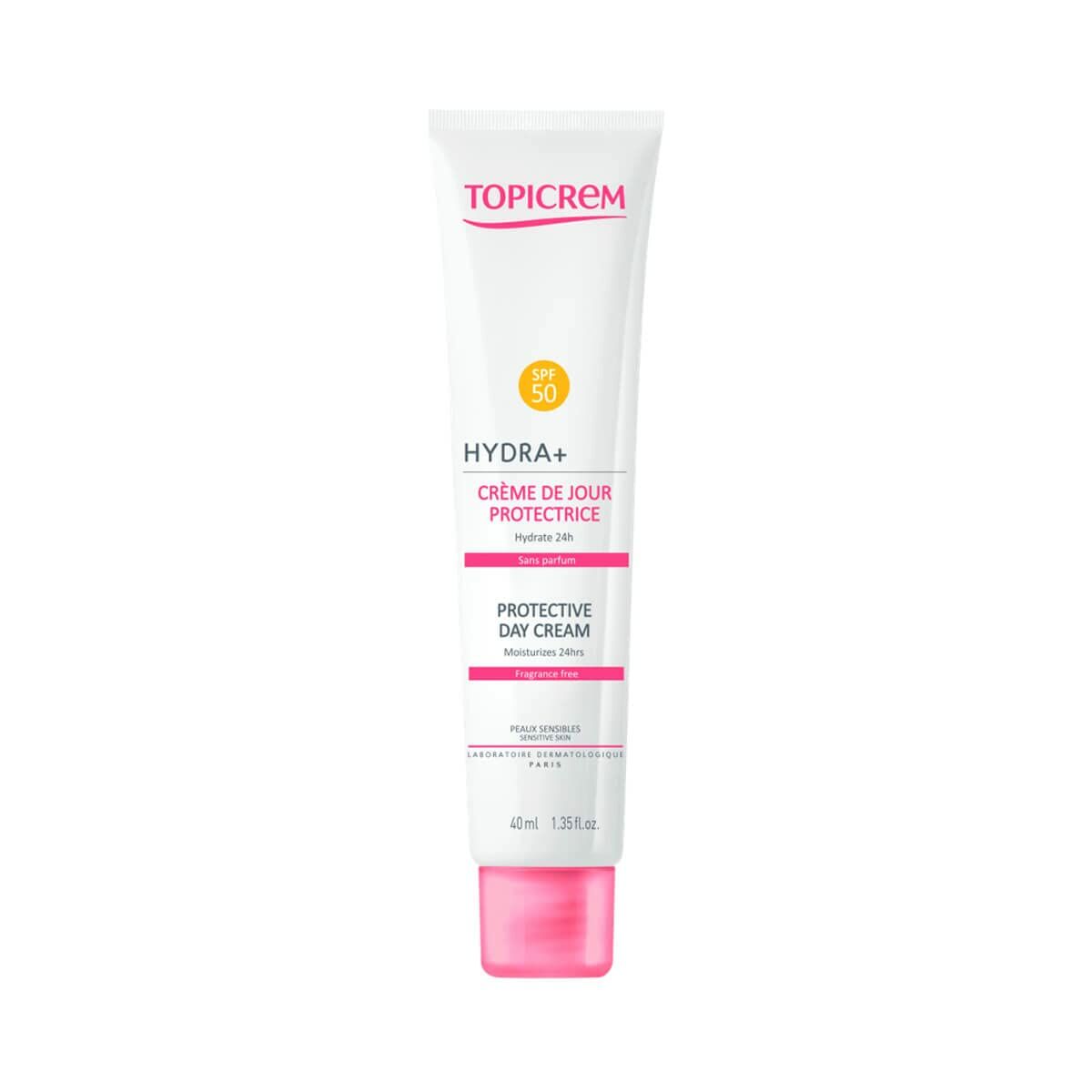Dagcreme Topicrem HYDRA+ Spf 50 Spf 50+ 40 ml hudplejeemballage