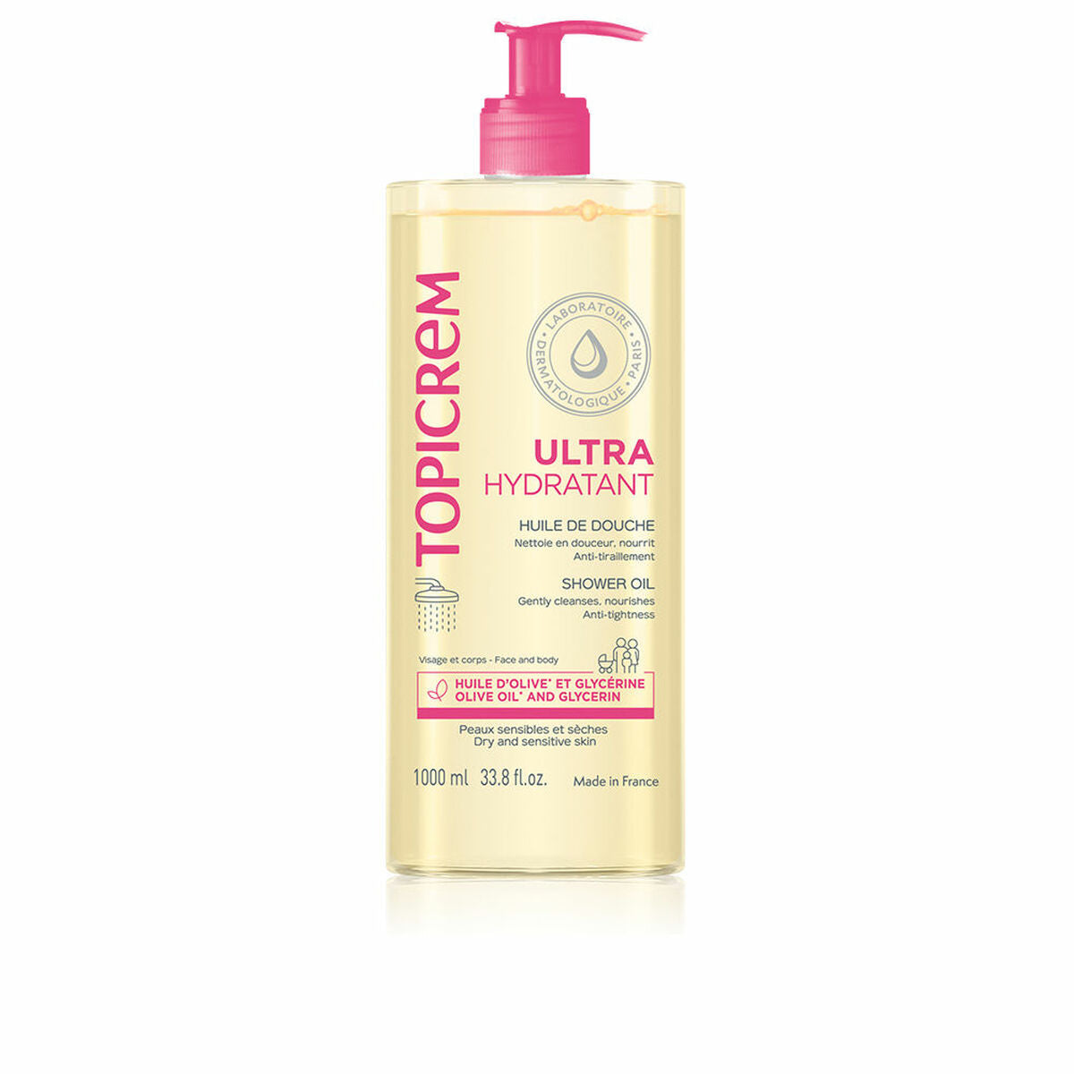 Shower Oil Topicrem 1 L Fugtgivende produktemballage