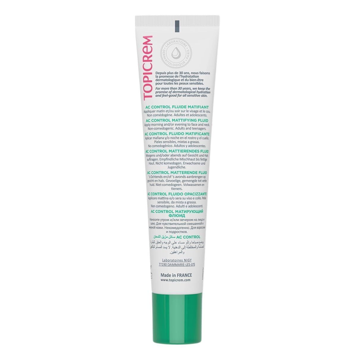 Ansigtscreme Topicrem AC CONTROL 40 ml til kvinders hudplejeemballage