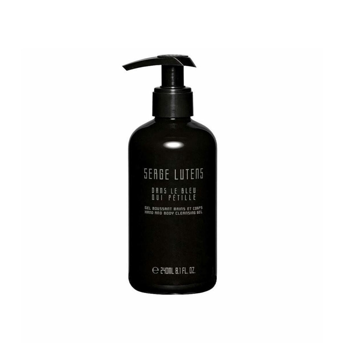 Parfumeret brusegel Serge Lutens Dans Le Bleu Qui Petille 240 ml til kvinder hudpleje emballage