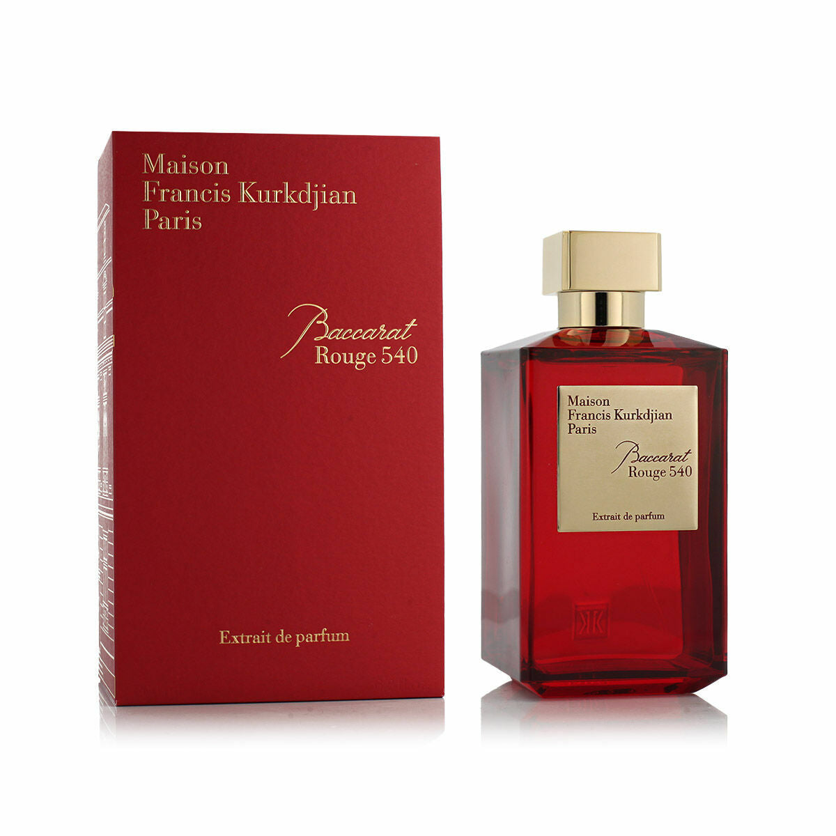 Unisex parfume Maison Francis Kurkdjian Baccarat Rouge 540 200 ml Parfumeekstrakt produktemballage