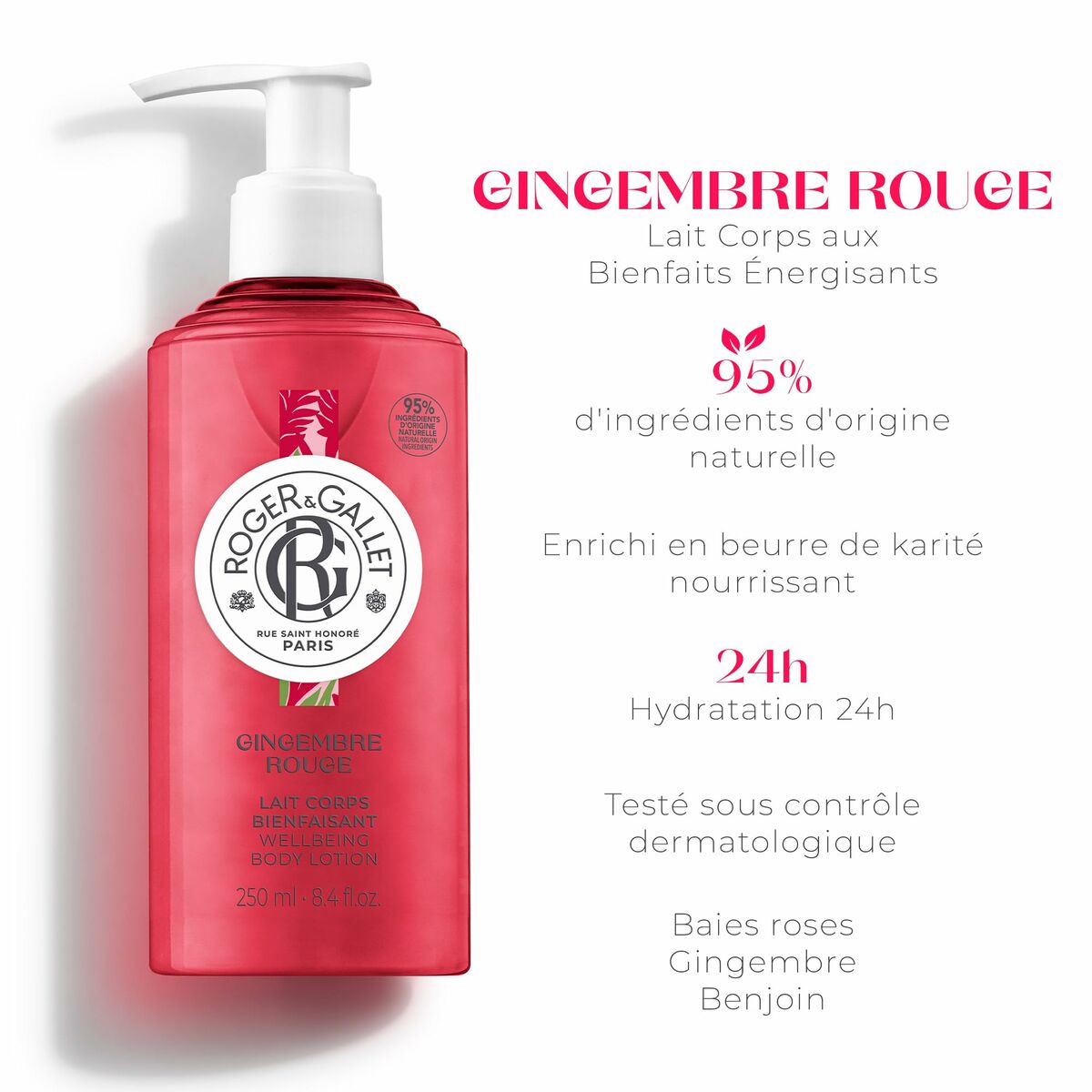 Body Cream Roger & Gallet Gingembre Rouge 250 ml til kvinder hudpleje emballage