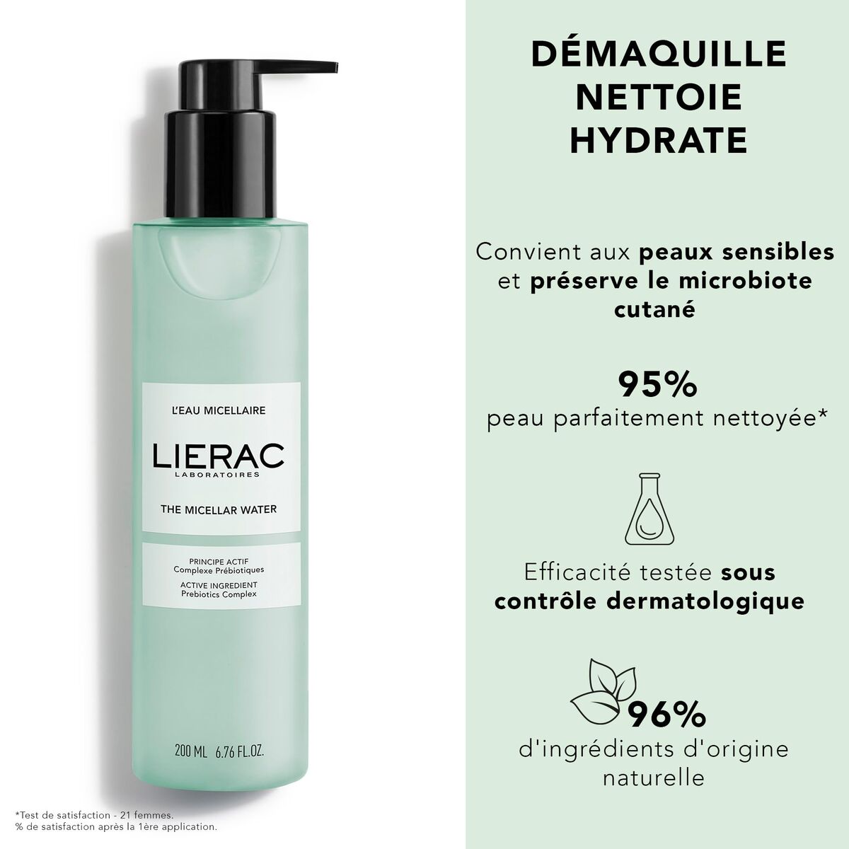 Facial Make Up Remover Lierac L'Eau Micellaire 50 ml produktemballage