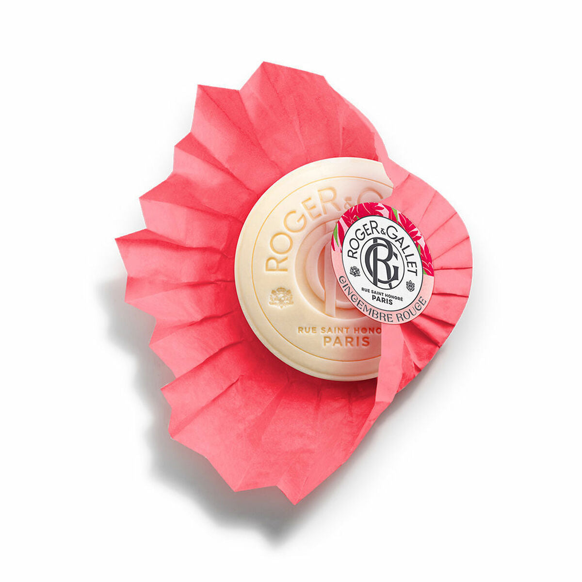 Sæbekage Roger & Gallet Gingembre Rouge 100 g produktemballage