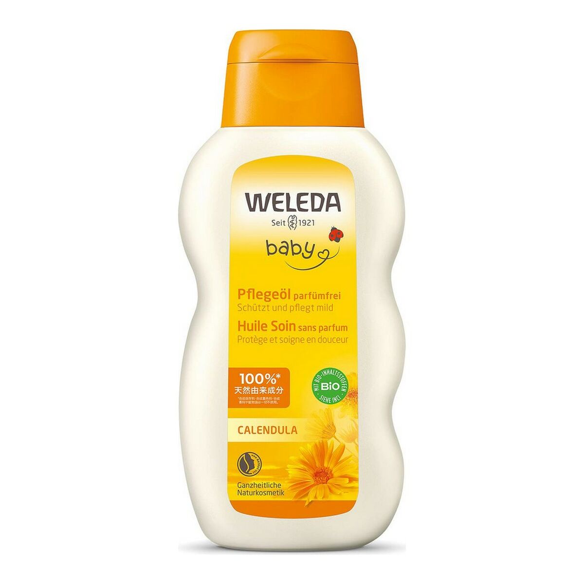 Kropsolie til børn og babyer Weleda Wel0100005/2 Marigold produktemballage