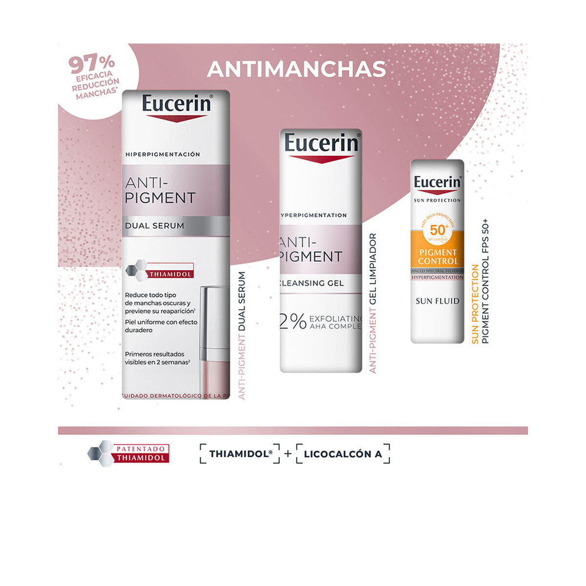 Kosmetiksæt til kvinder Eucerin ANTI-PIGMENT 3 stykkers produktemballage