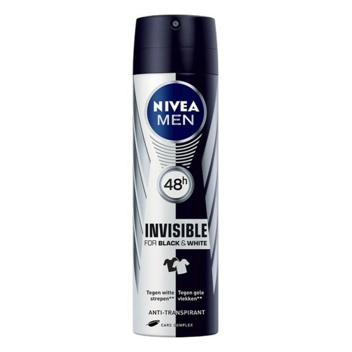 Spray Deodorant Nivea Men Sort Hvid Invisible 200 ml til mænd produktemballage