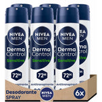Spray Deodorant Nivea DERMA CONTROL SENSITIVE 200 ml til mænd produktemballage