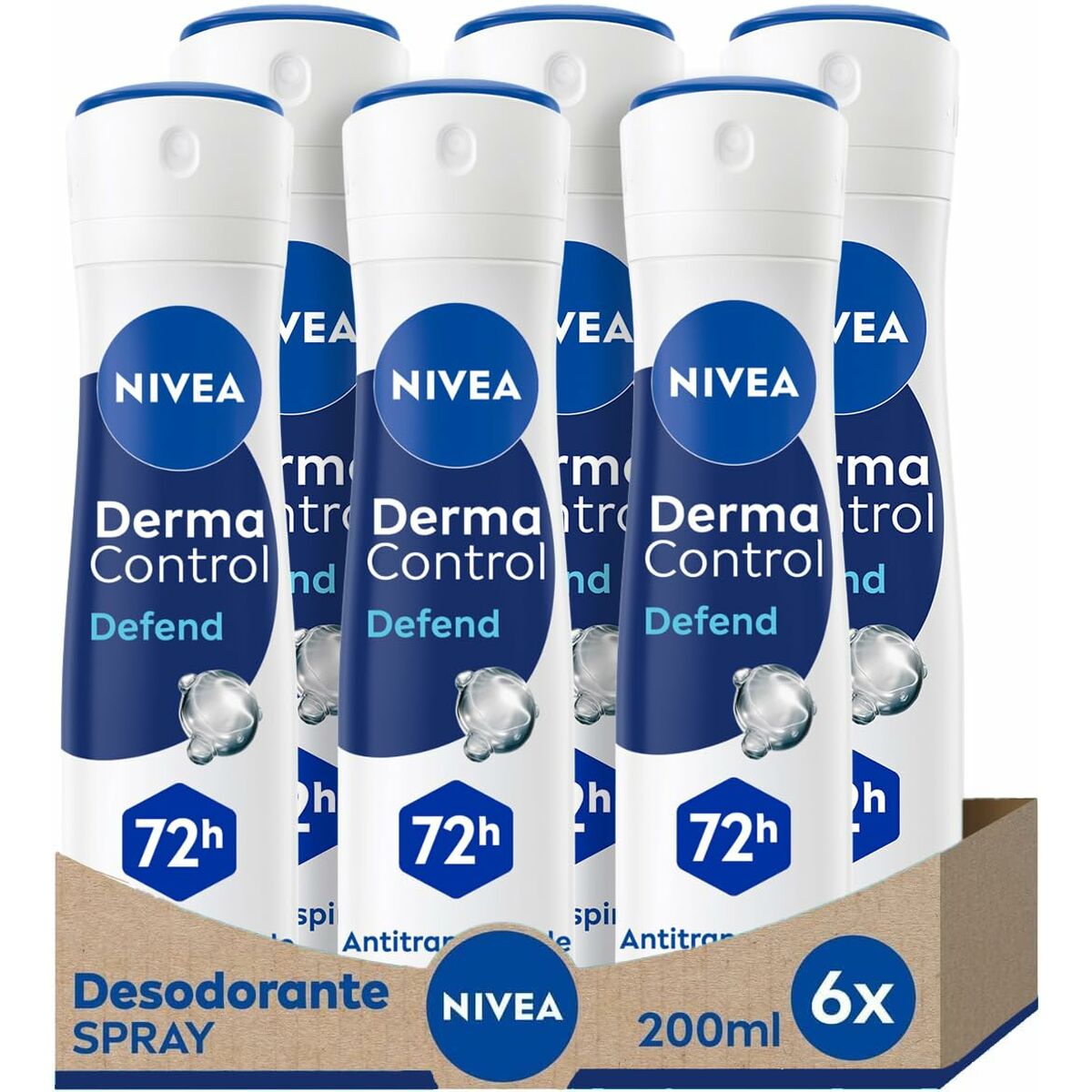 Spray Deodorant Nivea DERMA CONTROL 200 ml til Damer produktemballage