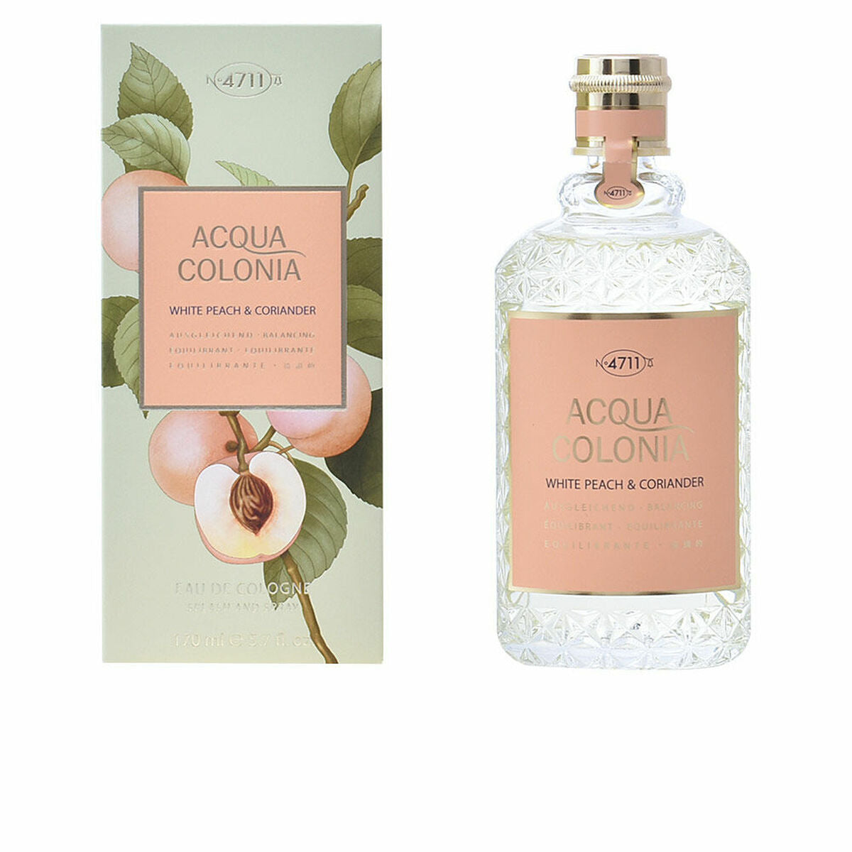 Unisex parfume 4711 ACQUA COLONIA WHITE PEACH & CORIANDER EDC 170 ml produktemballage