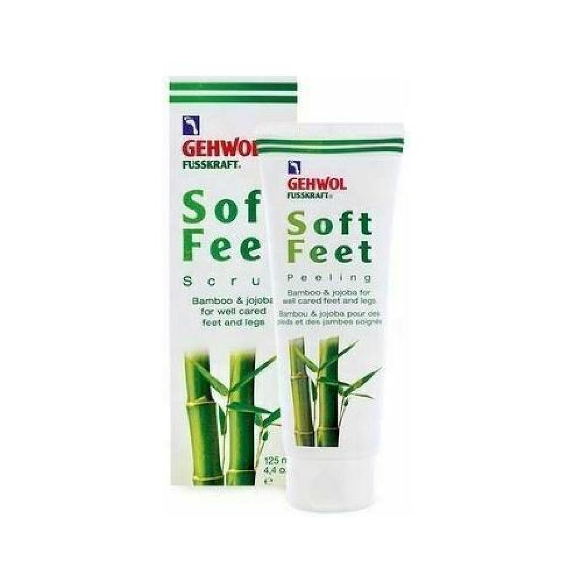 Fodeksfoliering Gehwol Fusskraft Soft Feet Peeling 125 ml produktemballage