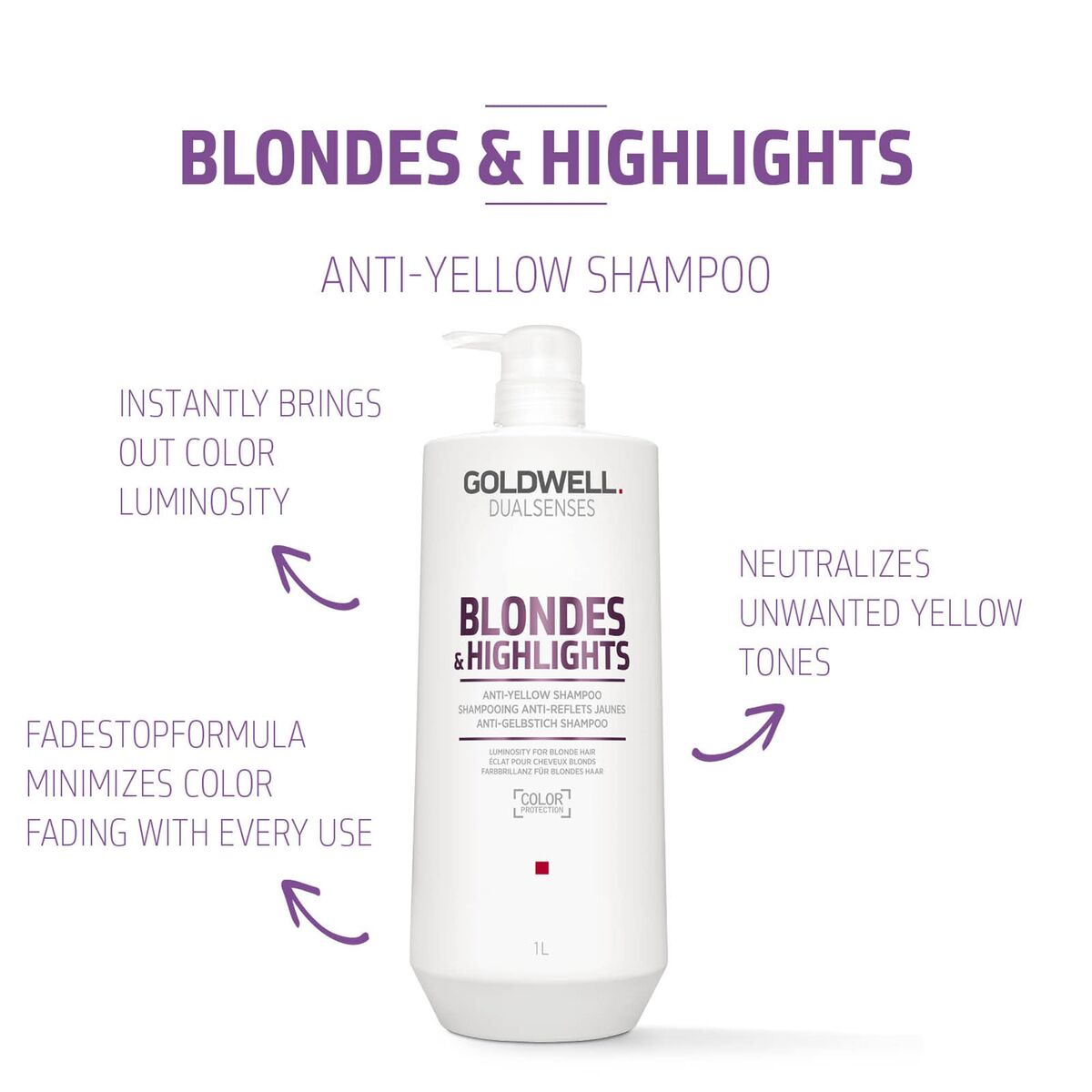 Shampoo Goldwell Blondes Highlights til kvinder shampooflaske