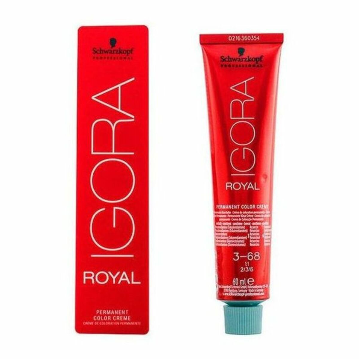 Permanent Dye Schwarzkopf Igora Royal Nº 3-68 60 ml produktemballage