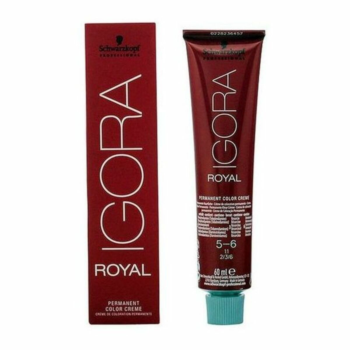 Permanent Dye Schwarzkopf Igora Royal Nº 5-6 60 ml til Dame produktemballage