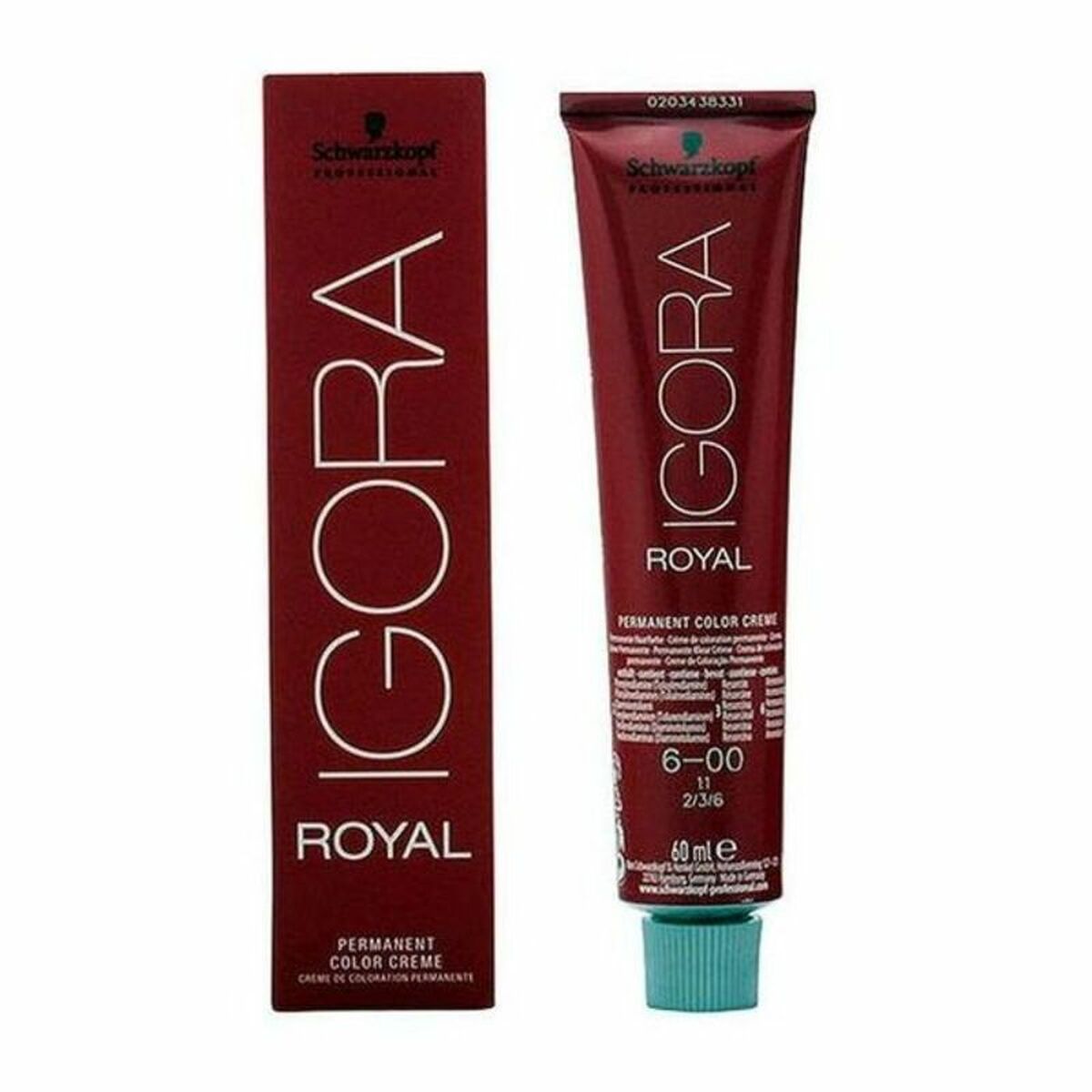 Permanent Dye Schwarzkopf Igora Royal Nº 6-00 60 ml produktemballage