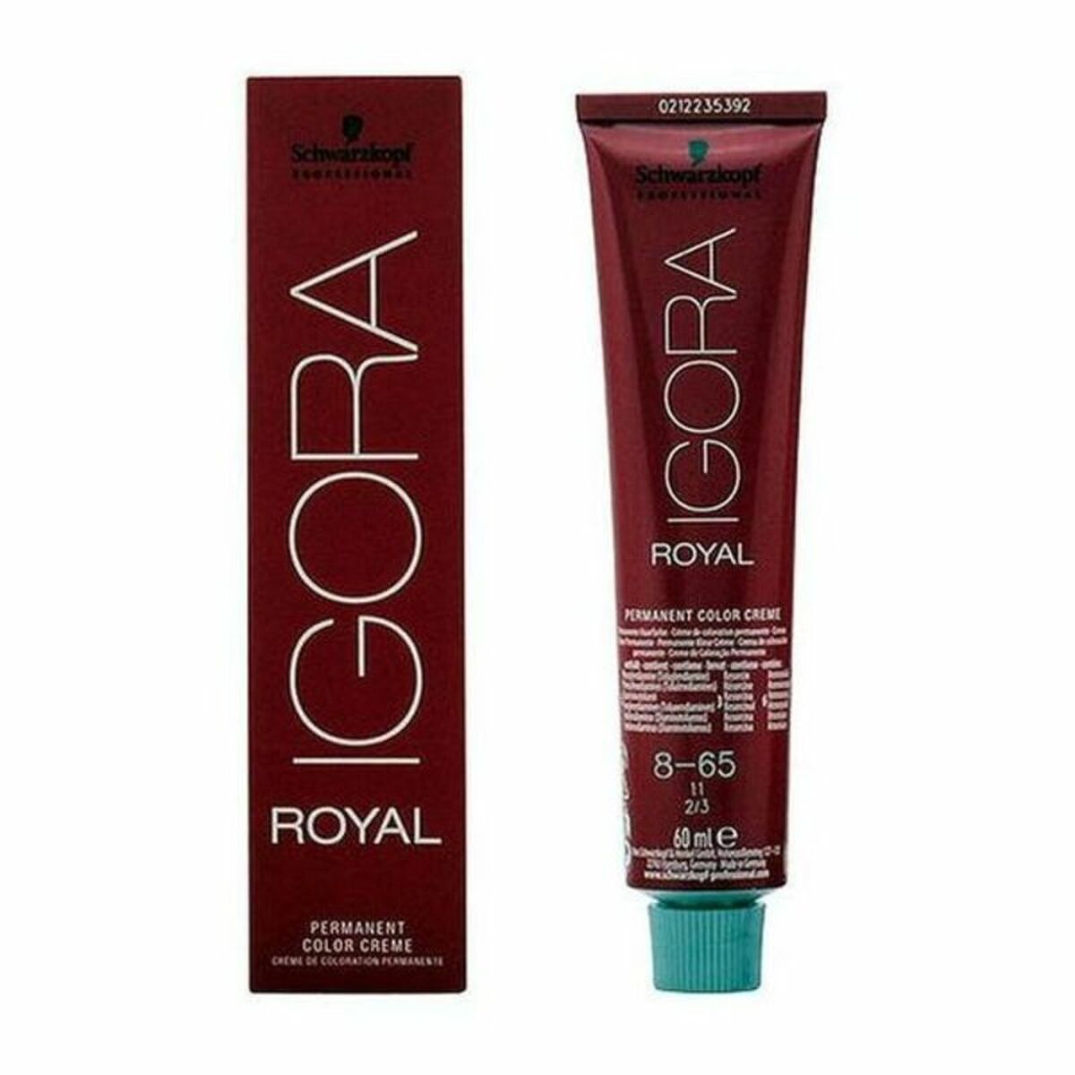 Permanent Dye Schwarzkopf Igora Royal Nº 8-65 60 ml produktemballage