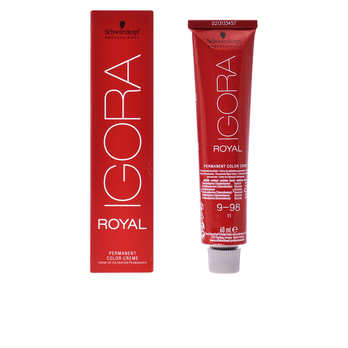 Permanent Dye Igora Royal Schwarzkopf 9-98 Nº 9,98 60 ml (60 ml) produktemballage til kvinder