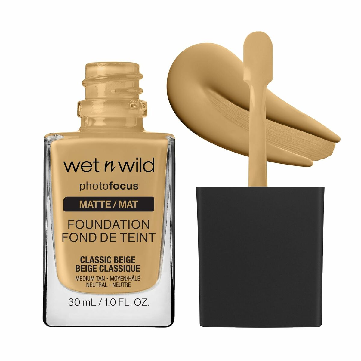 Flydende Make Up Base Wet n Wild Classic Beige Classic Beige 30 ml produktemballage