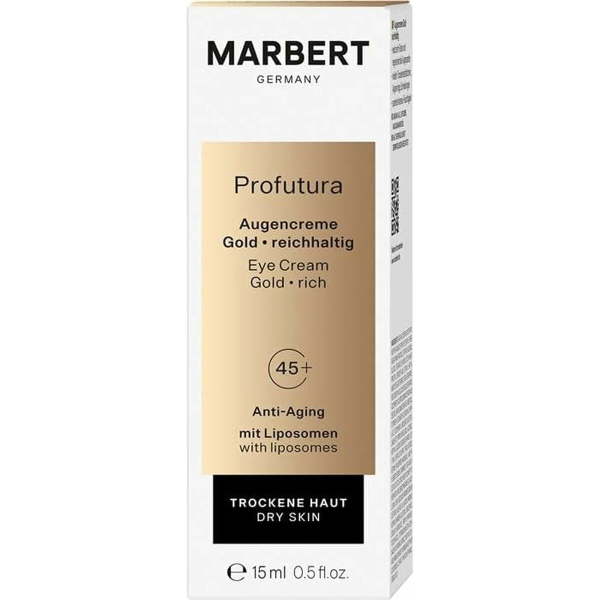 Creme til øjenområdet Marbert Gold Eye Cream Rich 15 ml hudplejeemballage