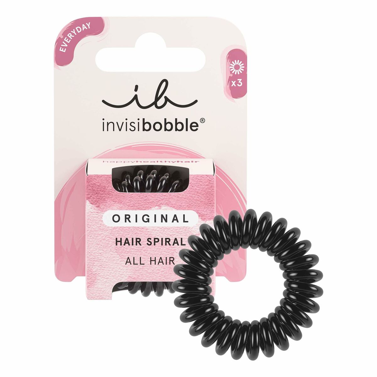 Hårbånd af gummi Invisibobble Original Sort (3 enheder) produktemballage