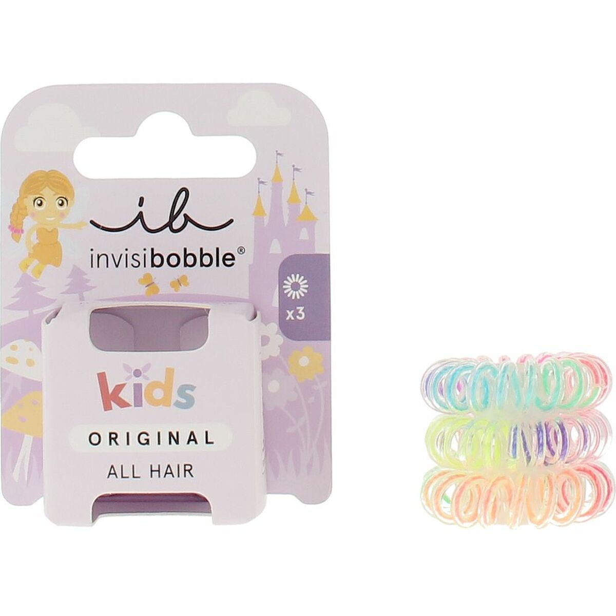 Hårbånd af gummi Invisibobble Magic Rainbow Multicolour 3 enheder produktemballage