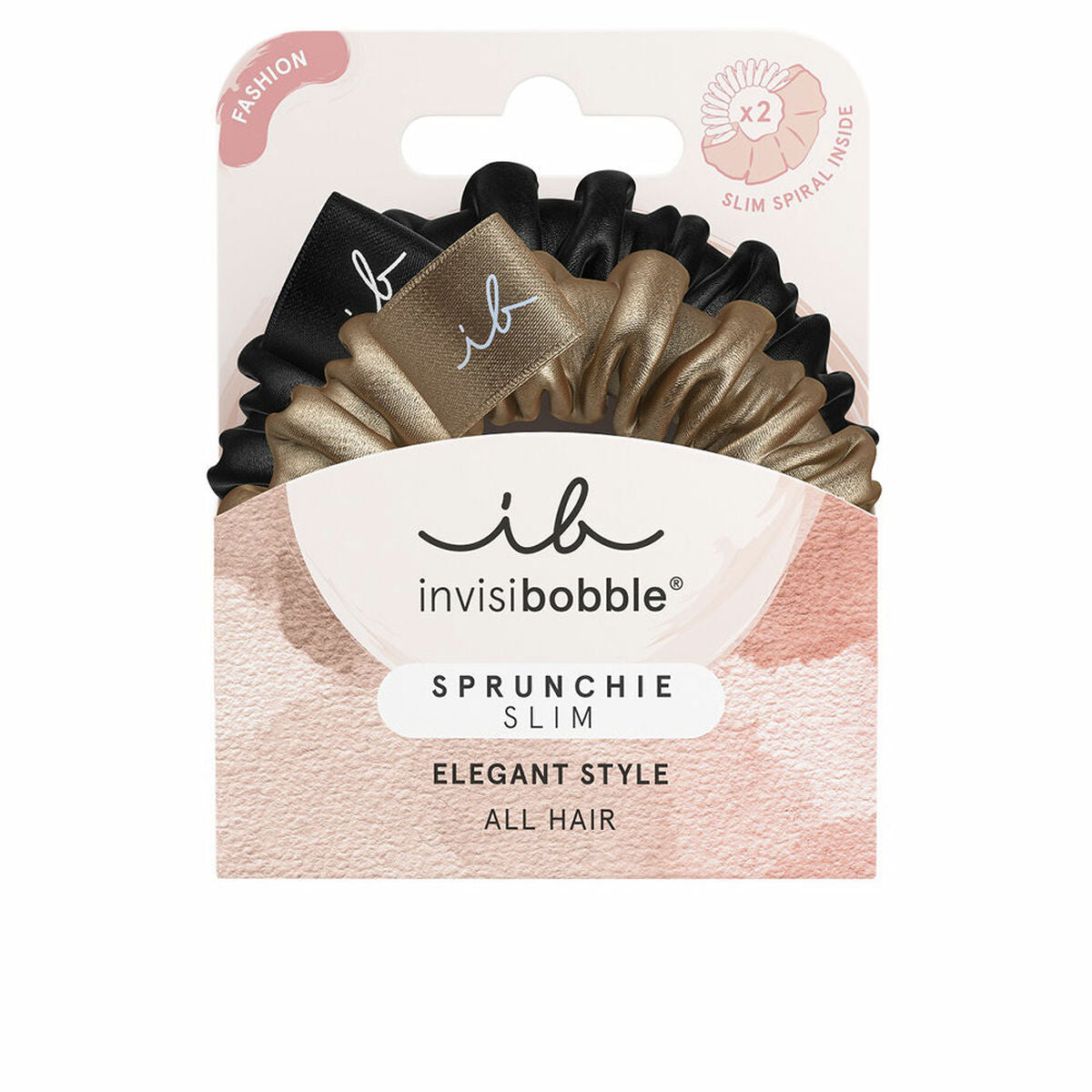 Hårbånd Invisibobble Black Golden (2 enheder) produktemballage