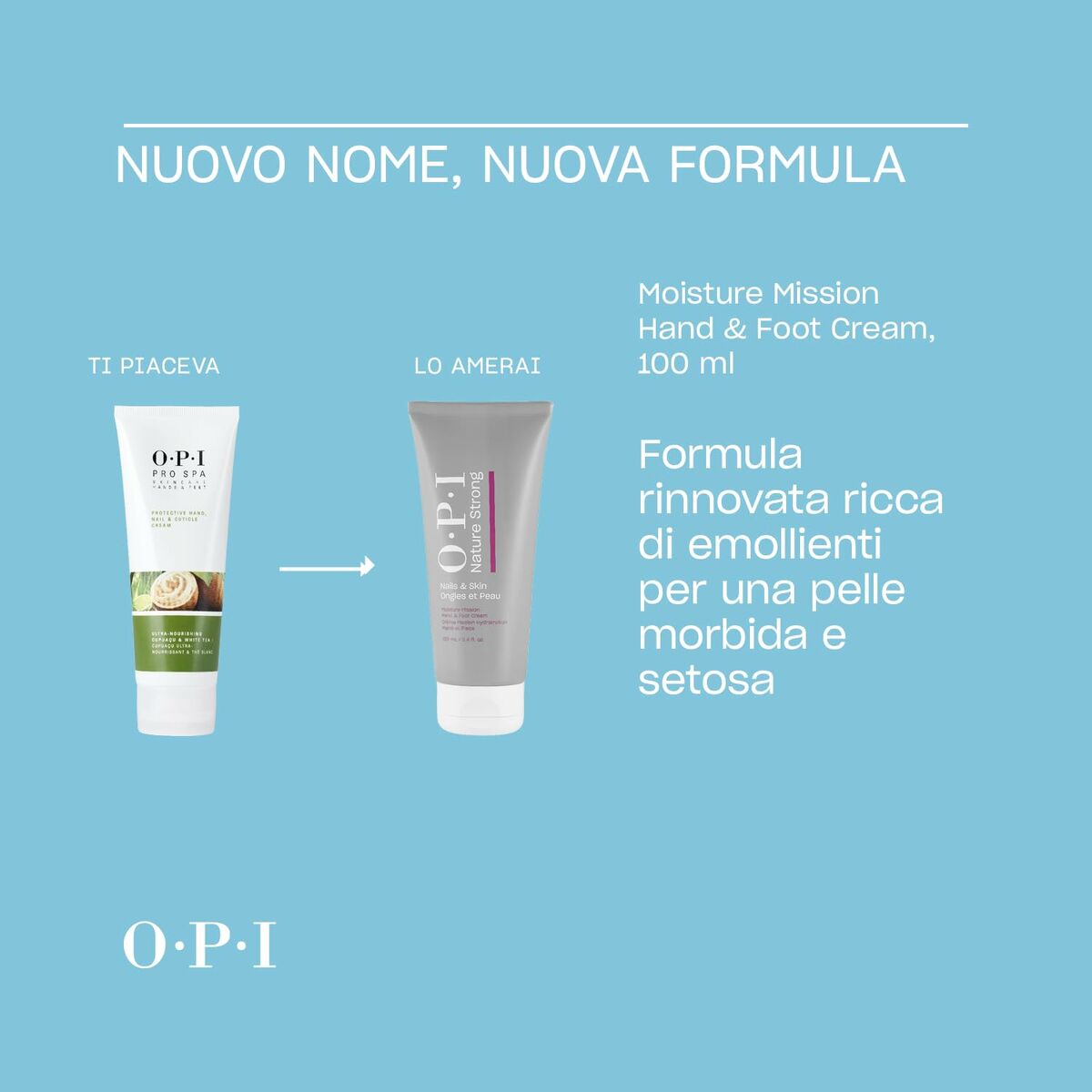 Hånd- og fodcreme Opi NATURE STRONG 100 ml hudplejeemballage