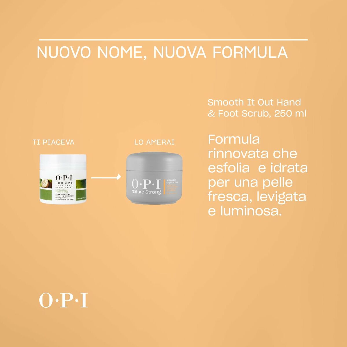 Exfoliating Hand Cream Opi NATURE STRONG 250 ml hudplejeemballage