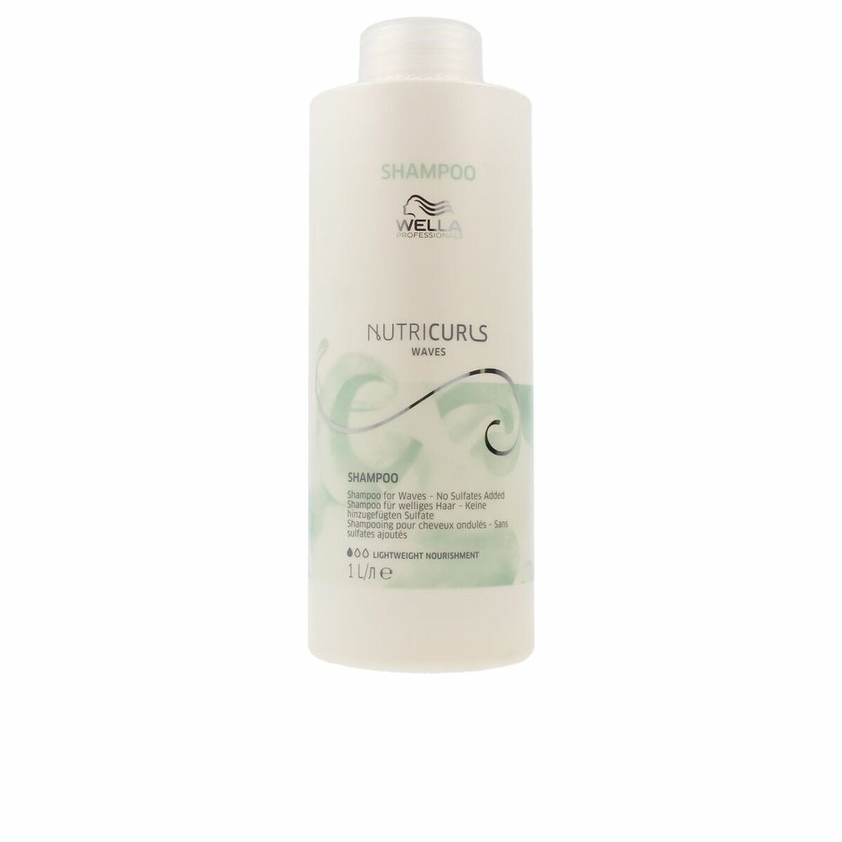 Shampoo til krøllet hår Wella Nutricurls 1 L Definerer bølger til kvinder shampooflaske