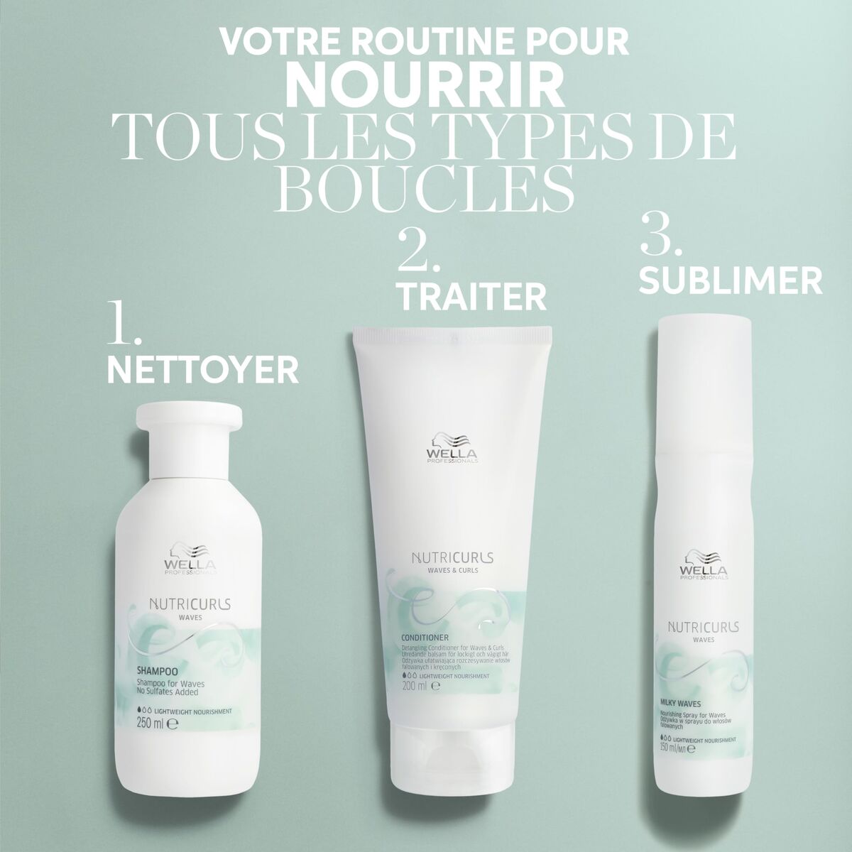Balsam Wella NUTRICURLS 250 ml til Kvinder balsamflaske