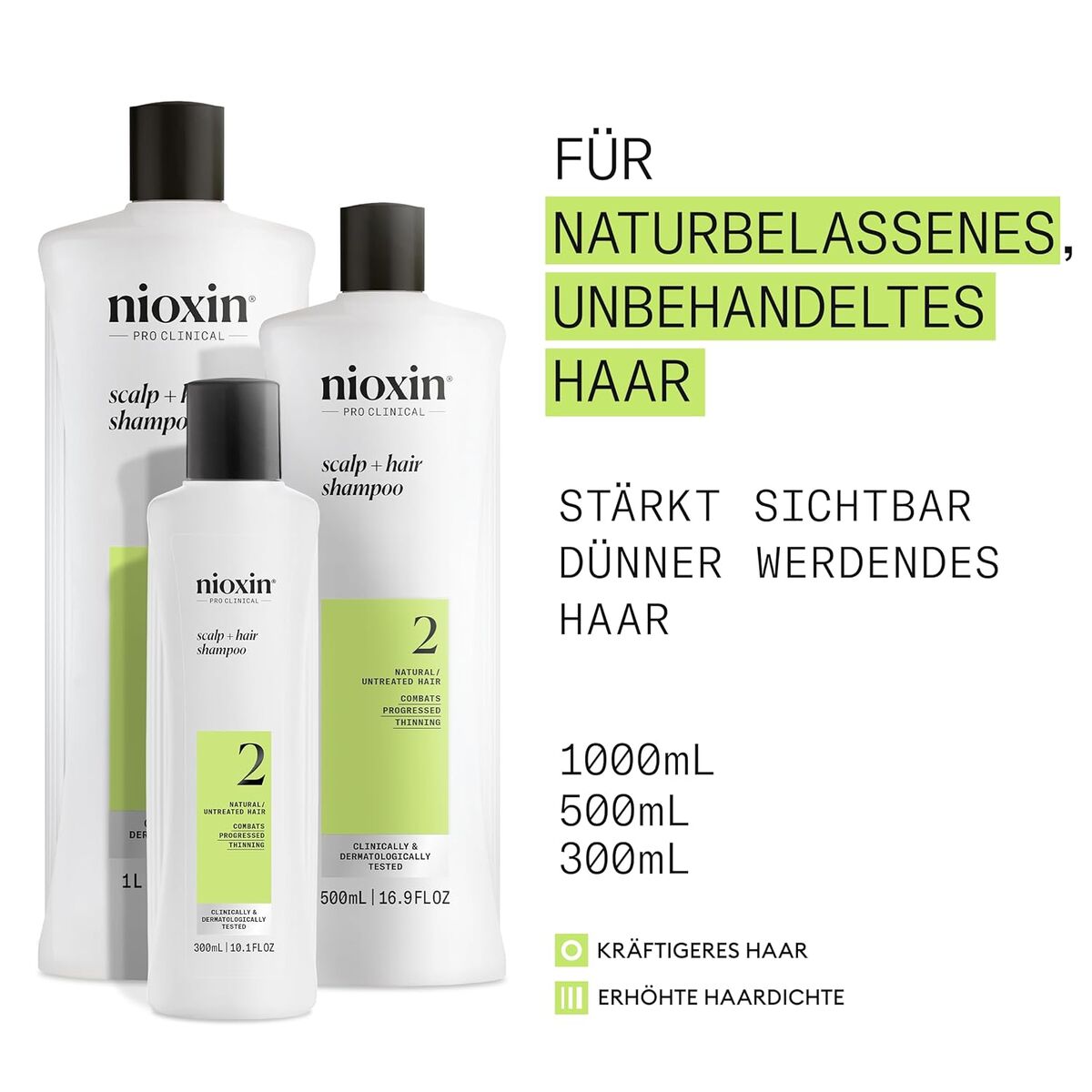 Shampoo Nioxin til kvinder shampooflaske